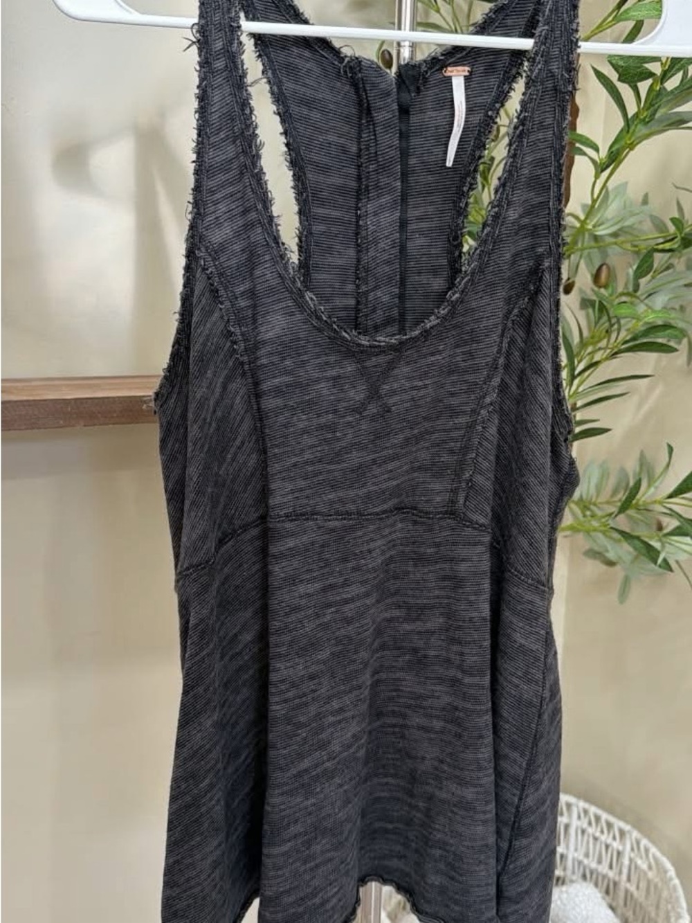 Free People Black Washed Racerback Tank